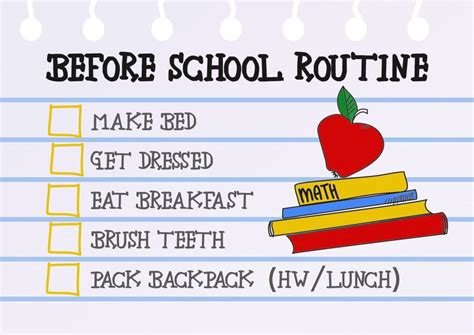 Before School Morning Routine Checklist Free Printable School