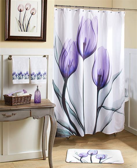 Tulip Bathroom Coordinates Purple Shower Curtain