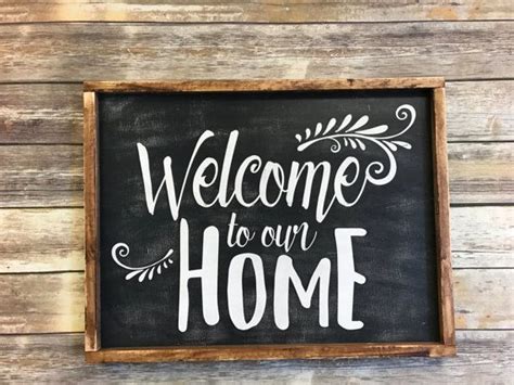 Welcome To Our Home Wood Sign Welcome Sign Home Decor Sign Diy