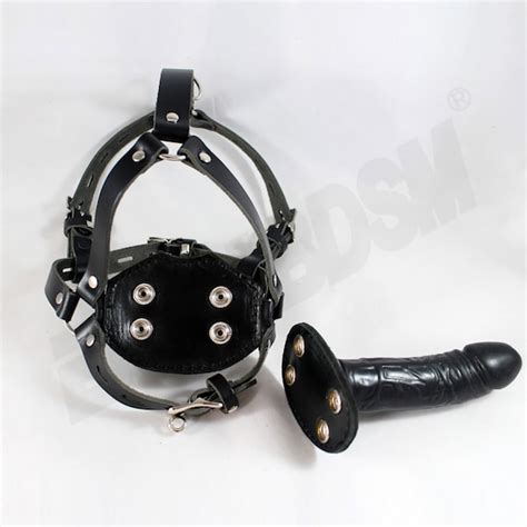Harness Penis Gag With Detachable Silicone Dildo Mouth Plug Etsy