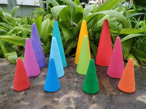 Wooden Cones Colored Cones Rainbow Cones Pastel Cones Etsy