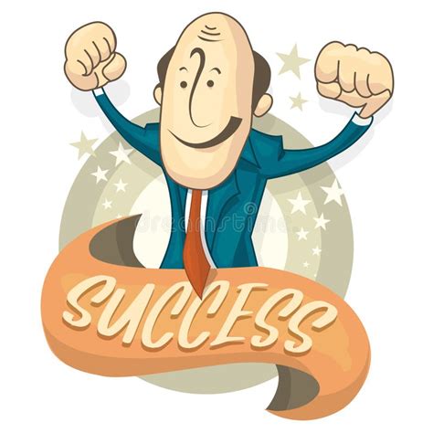 Cartoon Of Businessman Jump Over Success Happy Getting A Lot Money