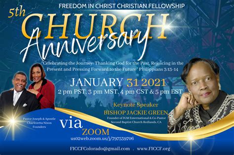 Church Anniversary Freedom In Christ Christian Fellowship Church