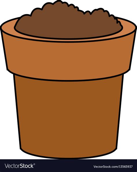 Dirt Or Soil In Pot Icon Image Royalty Free Vector Image