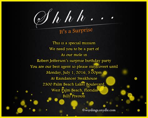 surprise birthday party invitations invitation surprise birthday party wording wordings