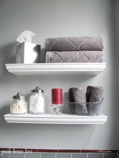 Upstairs bathrooms basement bathroom bathroom shelves bathroom vanities white bathroom small shower bathroom toilet shelves vanity turn wooden crates into rustic bathroom shelving by fixing the back of the crates to the wall. I like the little white shelf in the bathroom. Acutally I ...
