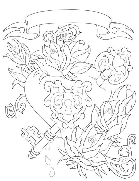 A heart to color and to celebrate love ! Key to my heart Lineart by Xavren @ deviantART | Heart ...