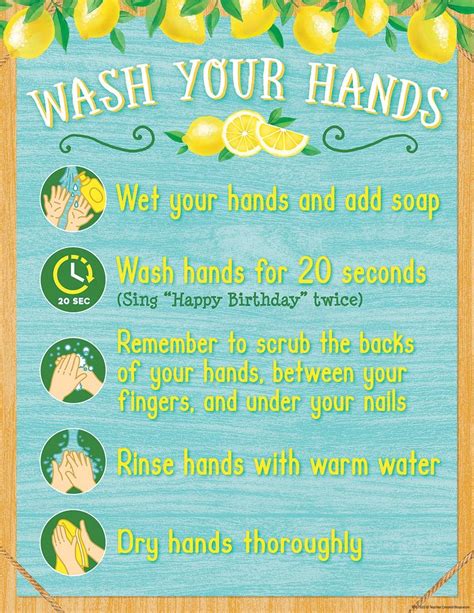 Lemon Zest Wash Your Hands Chart Teacher Created Resources Incentive Chart Wash Your Hands