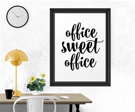 Office Sweet Office Printable Art Black And White