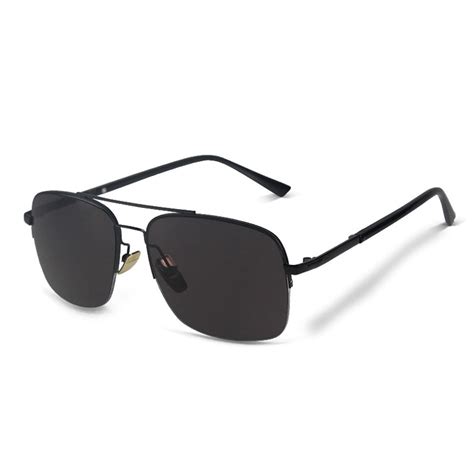 tagion promotion semi rimless sun glasses men s gray rectangle sunglasses uv400 driving eyewear