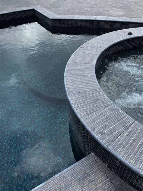 Modern Black Pool With Stone Realize Your Dream