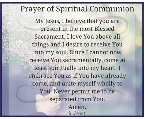 Spiritual Communion Prayer Resources Sacred Worship Archdiocese