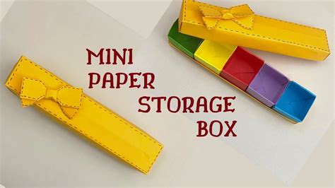 Diy Mini Paper Storage Box Paper Crafts For School Paper Craft