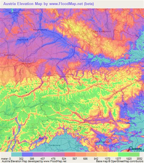Austria Elevation And Elevation Maps Of Cities Topographic Map Contour