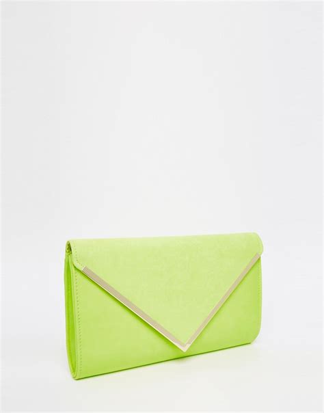 Aldo Ldo Structured Foldover Clutch Bag In Lime Green Lyst