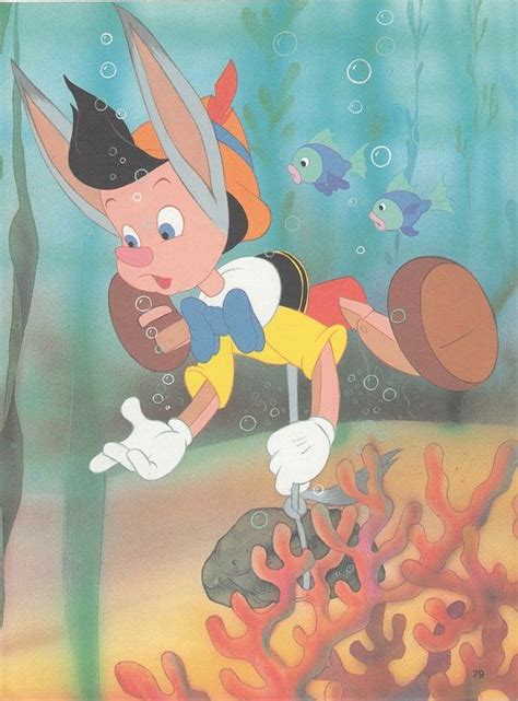 Disney Wall Art Donkey Pinocchio Underwater Illustration Vintage