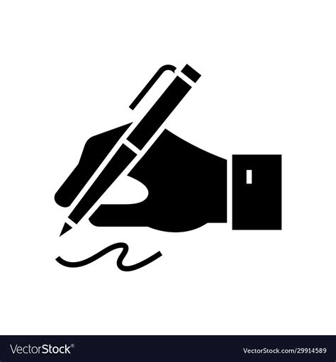Hand Writing Black Icon Concept Royalty Free Vector Image