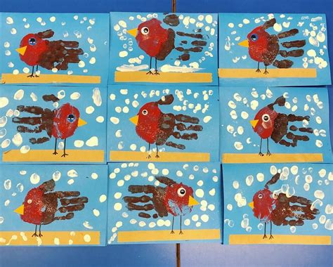 Miss G On Instagram This Years Christmas Cards Handprint Robins