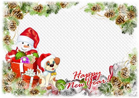 Photo Frame Template Happy New Year Transparent Png Frame Psd