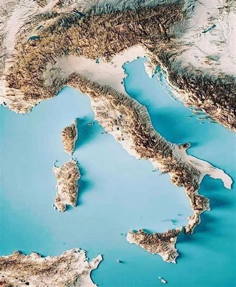 Italy ️🙏 Mapporn Italy Map Relief Map Spring In Italy