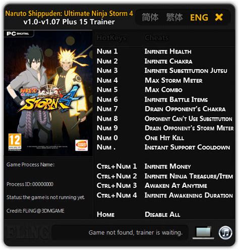 Naruto Shippuden Ultimate Ninja Storm 4 Trainer 15 V10 107 Fling
