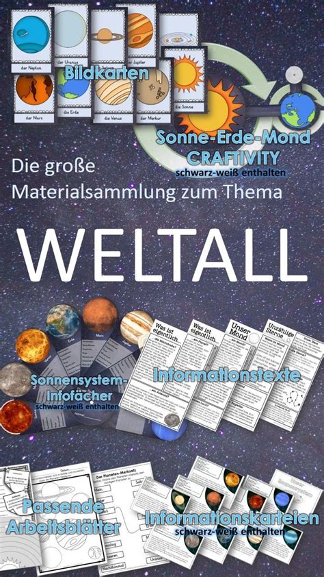 Space Material Collection Planets Stars Moon And Solar System