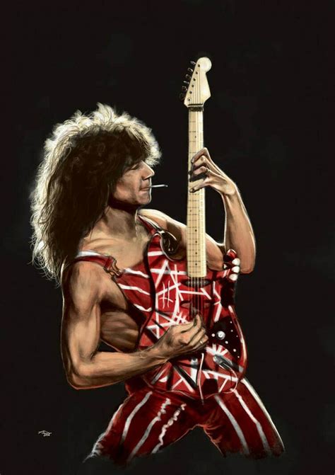 Art Poster Canvas Eddie Van Halen Plays Guitar In Concert Etsy