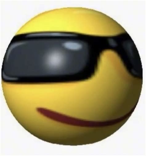 A Smiley Face With Sunglasses On Its Head And An Emoticive Expression