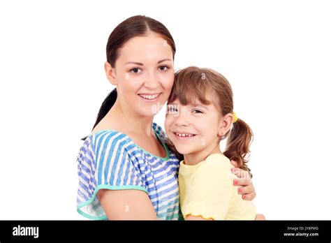 Happy Teenage And Little Girl Portrait Stock Photo Alamy