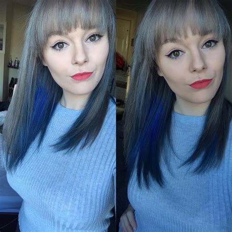 Love Greyandblue Hair 😍💕 Blue Hair Hair Blue Grey