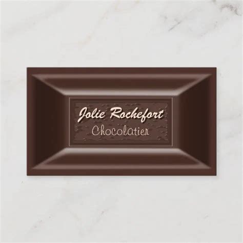 Creamy Dark Chocolate Chocolatier Business Cards Zazzle