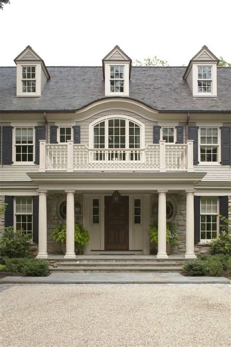 Front Porch Pillars Of Colonial Home