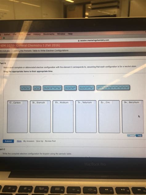 Solved Match Each Complete Or Abbreviated Electron Config Chegg Com