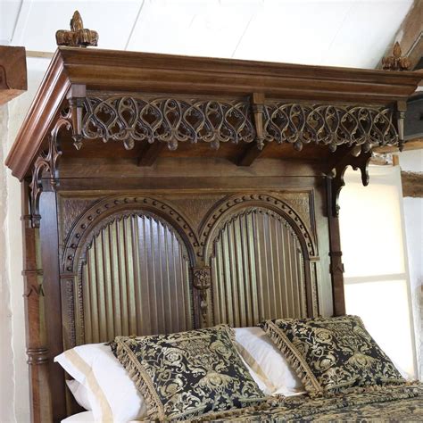 Your half tester style bed canopy is now complete. Gothic Mahogany Half Tester Bed at 1stdibs