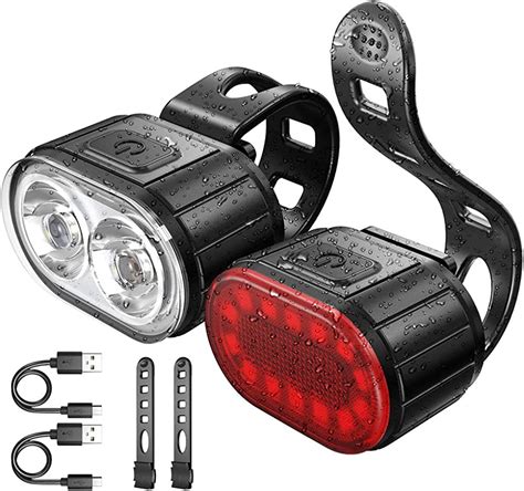 Fustms Bicycle Light Setbike Front And Rear Light Led Set350mah High