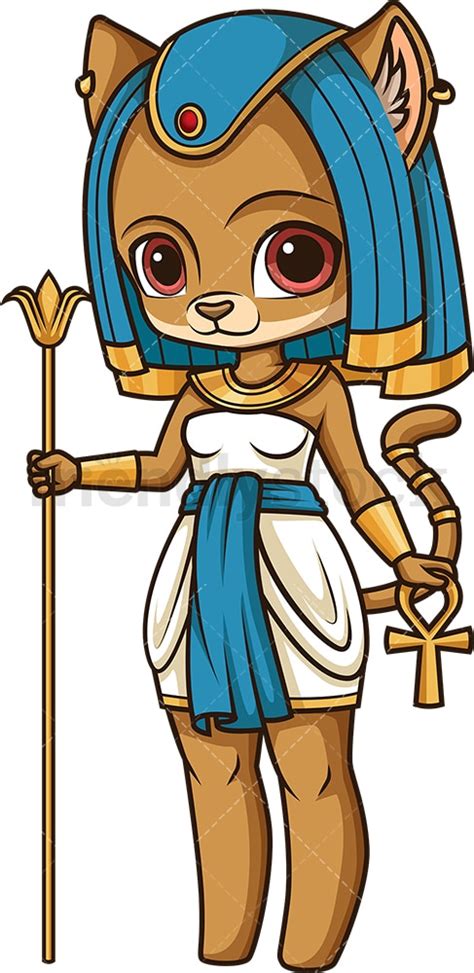 Oude Egyptische God Sekhmet Cartoon Vector Clipart Friendlystock