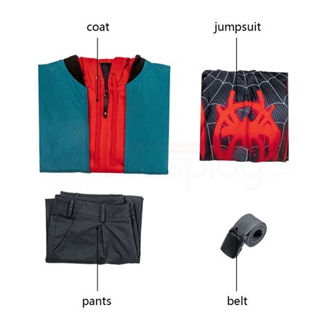 Spider Man Into The Spider Verse Cosplay Costume Miles Morales Jumpsuit