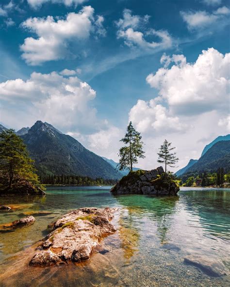 Amazing Sunny Summer Day On The Hintersee Lake Stock Image Image Of