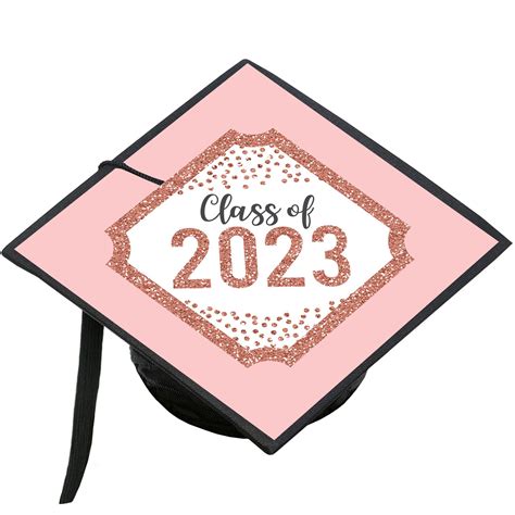 Big Dot Of Happiness Rose Gold Grad 2023 Graduation Cap Decorations