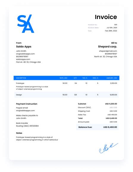 Printable Invoice Template Free Download Invoice Simple Invoice
