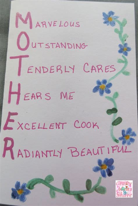 Mothers Day Acrostic Poems