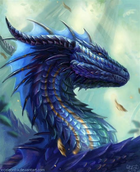 Blue Majesty By X Celebril X On DeviantArt Dragon Artwork Fantasy Dragon Pictures Dragon Artwork