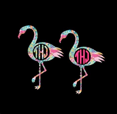 Flamingo Monogram Decal Preppy Prints Perfect For Your Etsy