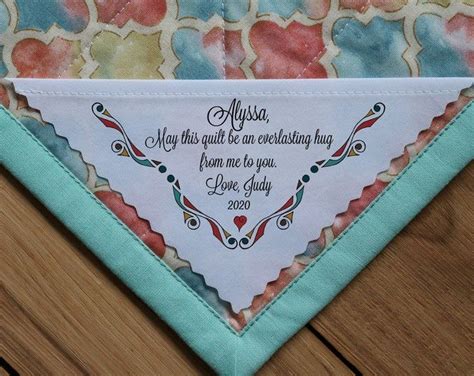 Large Triangle Quilt Label Personalized Sewing Labels Etsy Sewing