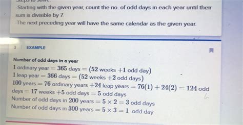 The Number Of Odd Days In A Leap Year Isodd Days Are The Days Which