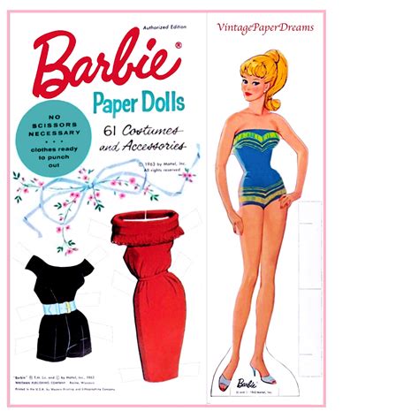 barbie paper doll printable pdf barbie paper doll vintage etsy schweiz