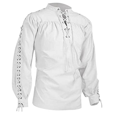 Mens Medieval Pirate Shirt Retro Renaissance Gothic Steampunk Pullover