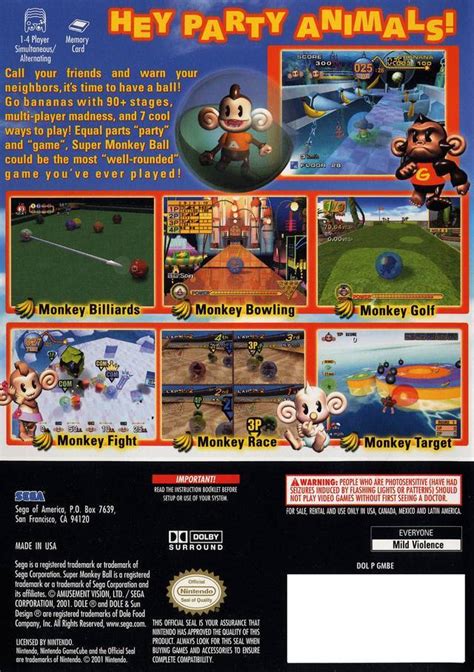 Super Monkey Ball Boxarts For Nintendo GameCube The Video Games Museum