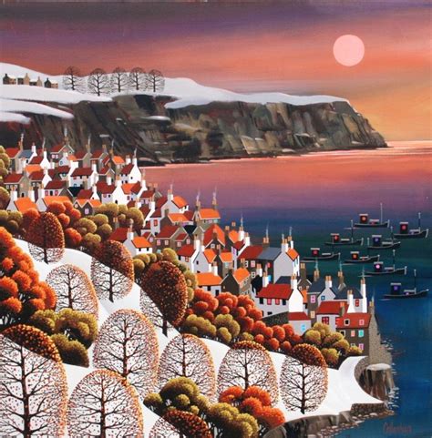 Robin Hoods Bay Snowy Morning By Irish Contemporary Artist George