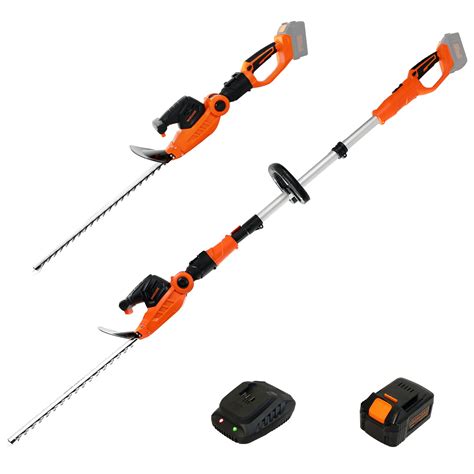 Garcare Cordless Pole Hedge Trimmer 2 In 1 Electric Telescopic Hedge